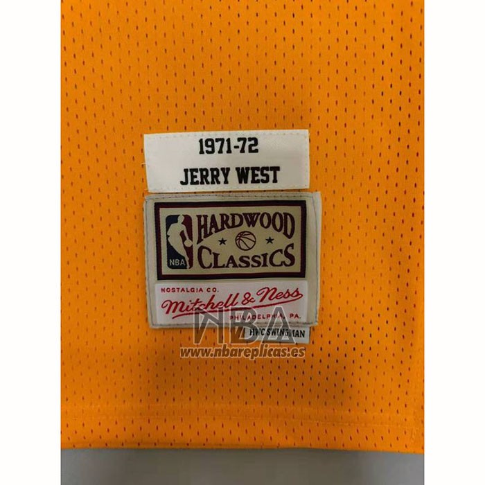 Camiseta Los Angeles Lakers Jerry West NO 44 Mitchell & Ness 1971-72 Amarillo